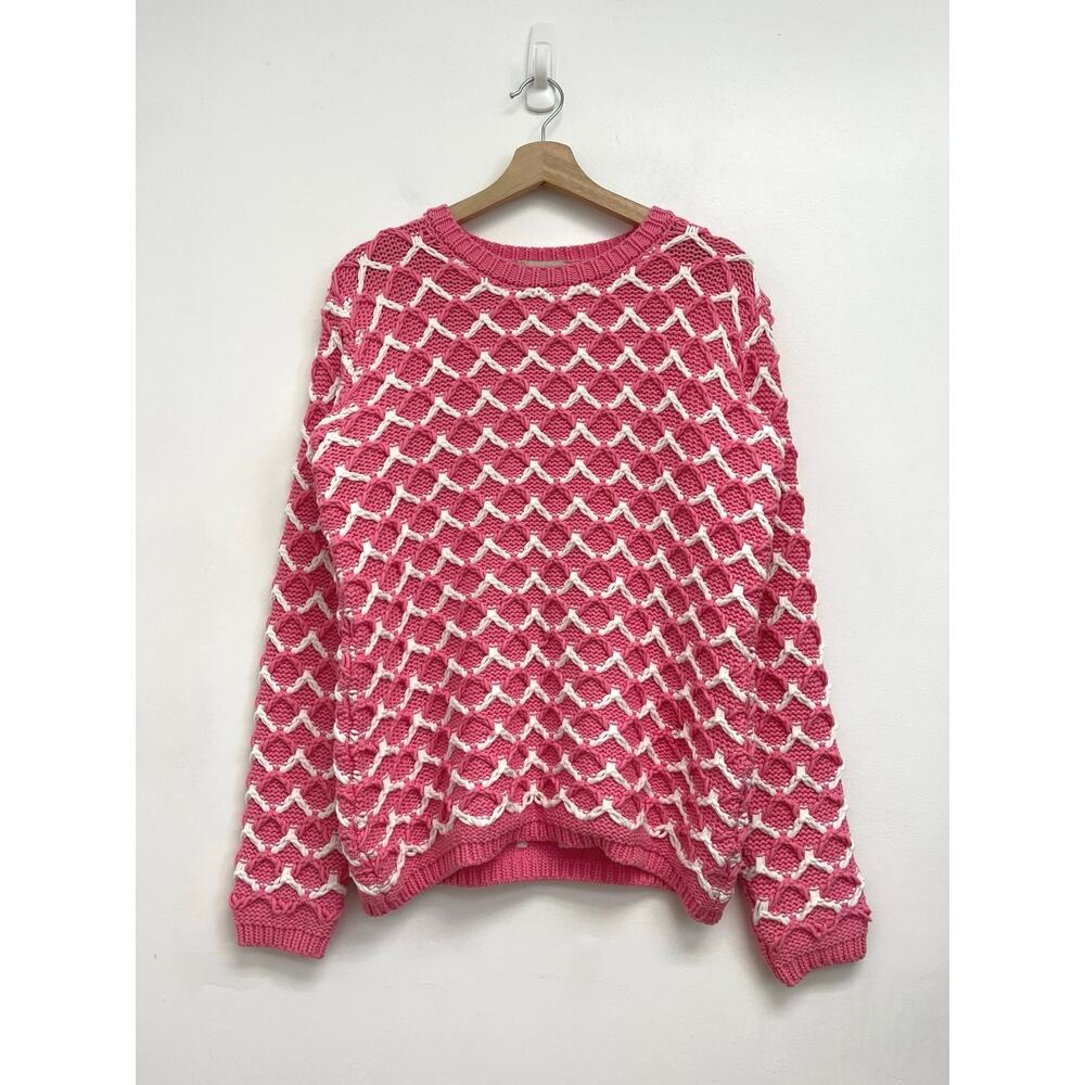 Paul & Joe Sister Bambin Chunky Knit Patterned Crew Neck Sweater - Size 1(Small)